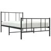 vidaXL Metal Bed Frame without Mattress with Footboard Black 90x190cm