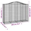 vidaXL Arched Gabion Baskets 25 pcs 200x50x140/160 cm Galvanised Iron