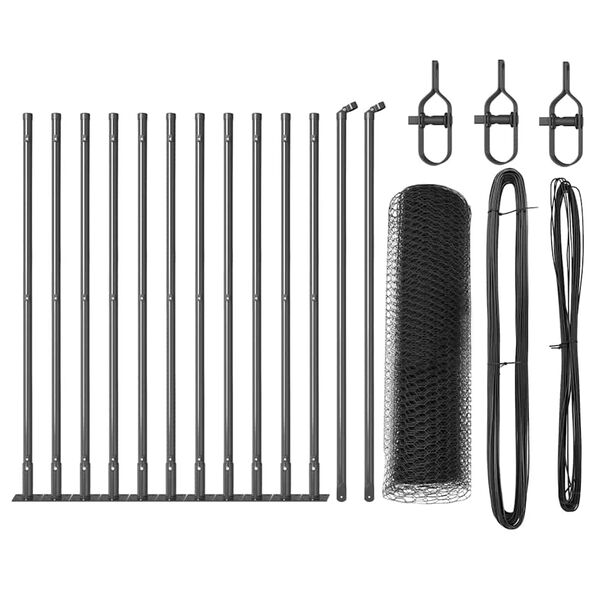 vidaXL Fence Post Grey 25 x 0.5 m (13 mm mesh) Steel