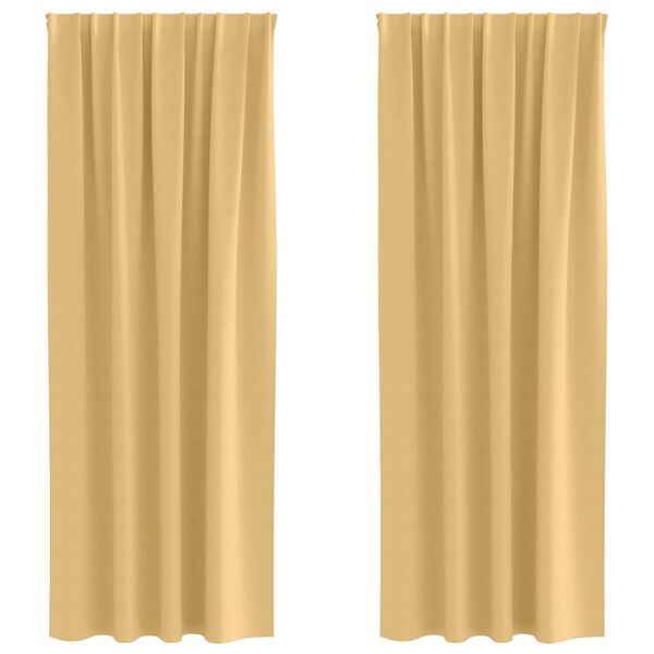 vidaXL Blackout Curtains with Rings 2 pcs Beige 260 x 140 cm Polyester