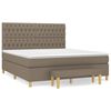 vidaXL Box Spring Bed with Mattress Taupe 180x200 cm Fabric