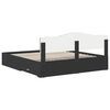 vidaXL Bed Frame with Headboard Black 200 x 200 cm Engineered Wood