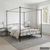 vidaXL Bed Frame without Mattress with Canopy Black 200x200 cm Metal