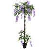 vidaXL Artificial Bean Flower Tree Purple 80 x 18 x 160 cm