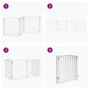vidaXL Dog Gate with Door Foldable 4 Panels White 320 cm Poplar Wood