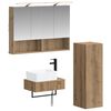 vidaXL Bathroom Cabinet Set 3 pcs Artisan Oak 100 x 14.5 x 70 cm