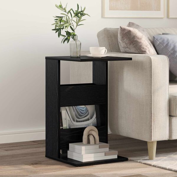 vidaXL Side Table Black Oak 40 x 35 x 60.5 cm Engineered Wood