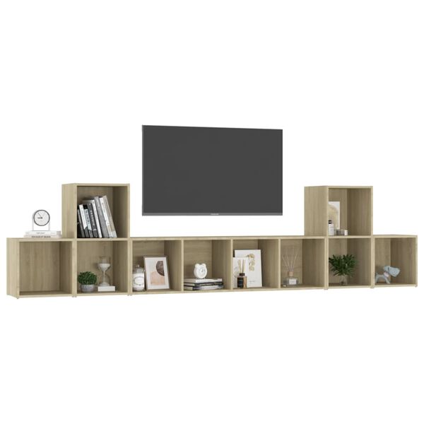 vidaXL 5 Piece TV Cabinet Set Sonoma Oak Engineered Wood