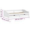 vidaXL Day Bed with 2 Drawers without Mattress "IRUN" White 90x200 cm