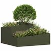 vidaXL Garden Planter Olive Green 80 x 80 x 50 cm Cold-rolled Steel