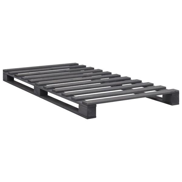 vidaXL Pallet Bed Frame without Mattress Grey Solid Pine Wood 90x200 cm