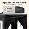 vidaXL Folding Party Tent with Sidewalls Black 2x2 m