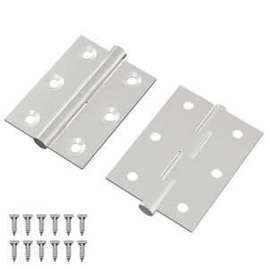 vidaXL Hinge 2 pcs Silver 50 x 38 x 1.3 mm Steel