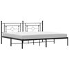 vidaXL Metal Bed Frame without Mattress with Headboard Black 200x200cm