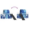 vidaXL Kids'Loft Bed Frame with Curtains, Arch, Slide White and Blue