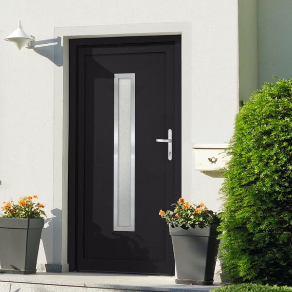 vidaXL Front Door Anthracite 98x190 cm PVC