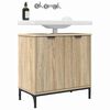 vidaXL Bathroom Sink Cabinet with Door Sonoma Oak 60.5 x 33.5 x 61 cm