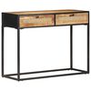 vidaXL Console Table 100x35x75 cm Rough Mango Wood and Natural Cane