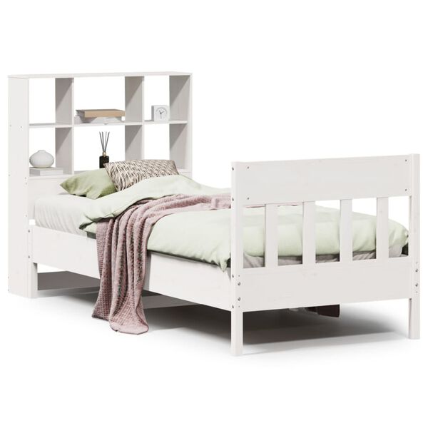 vidaXL Bed Frame without Mattress White 90x200 cm Solid Wood Pine