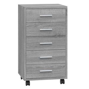 vidaXL Drawer Cabinet with Castors Grey Sonoma Engineered Wood