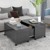 vidaXL Coffee Table High Gloss Grey 75x75x38 cm Engineered Wood