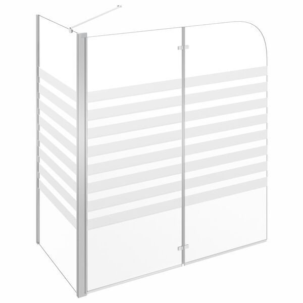 vidaXL Bath Enclosure 120x68x130 cm Tempered Glass Stripe