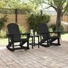 vidaXL Adirondack Rocking Chairs 2 pcs Black HDPE