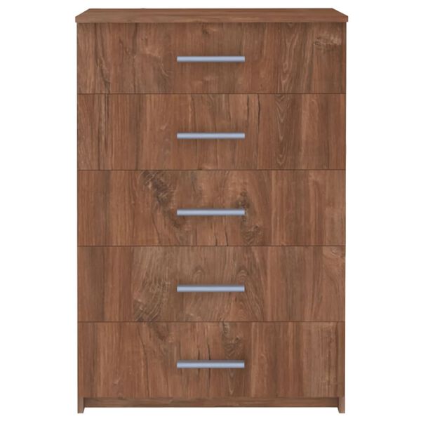vidaXL Chest of Drawers Brown Oak 71x35x108 cm Engineered Wood