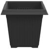 vidaXL Square Flower Pot 6 pcs Black 16 x 16 x 14 cm Plastic