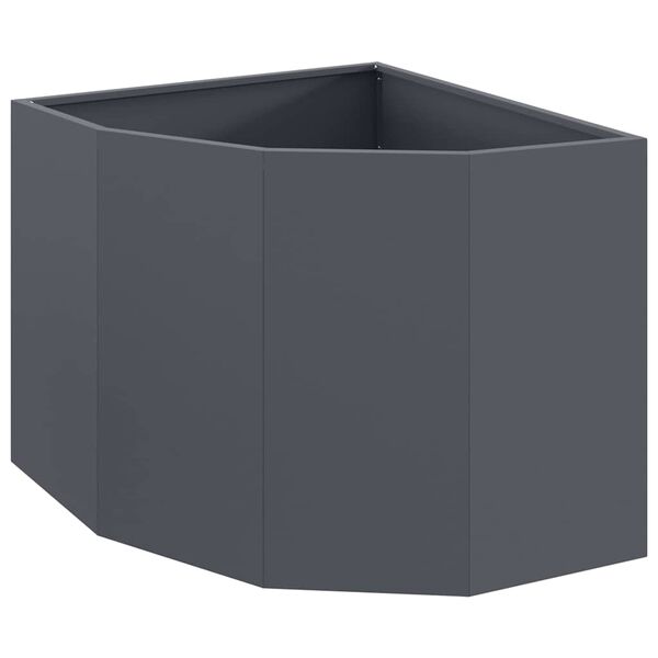 vidaXL Corner Planter Anthracite 60 x 60 x 50 cm Steel