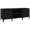 vidaXL Record Cabinet Black 121x38x48 cm Engineered Wood