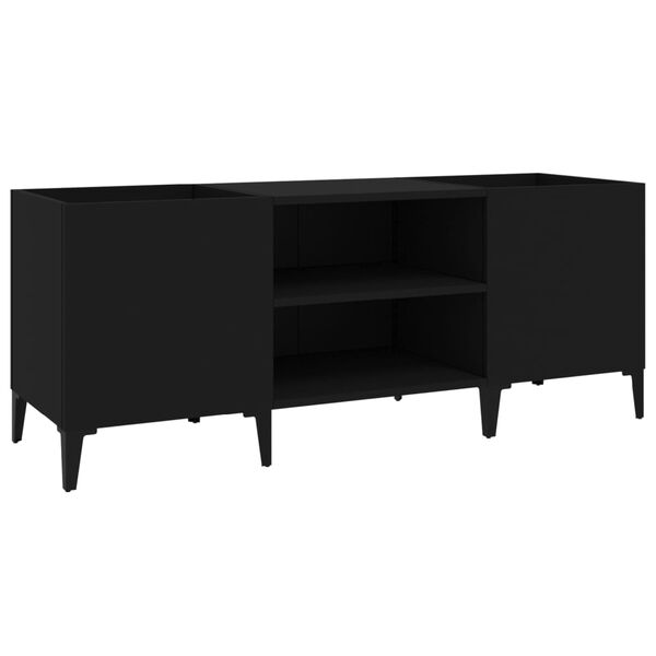 vidaXL Record Cabinet Black 121x38x48 cm Engineered Wood