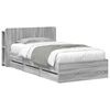 vidaXL Bed Frame with Storage Grey Sonoma 90 x 190 cm Engineered Wood