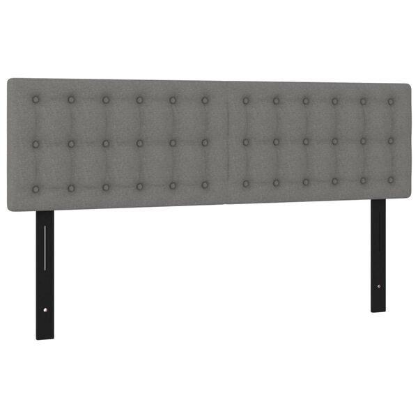 vidaXL Headboards 2 pcs Dark Grey 72x5x78/88 cm Fabric