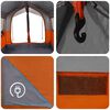 vidaXL Family Tent with Roof Grey and Orange 324 x 255 x 230 cm