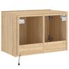 vidaXL TV Wall Cabinet with LED Lights Sonoma Oak 60x35x41 cm