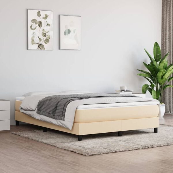 vidaXL Pocket Spring Bed Mattress Medium Cream 140x190x20 cm Fabric
