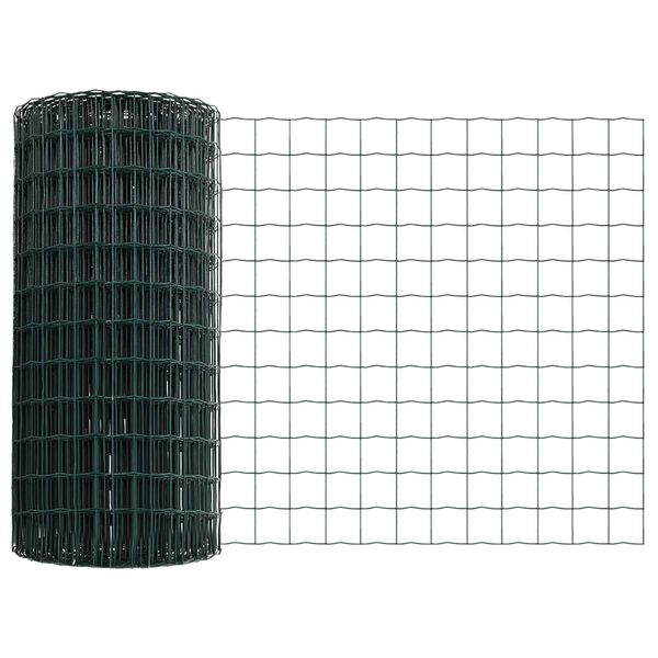 vidaXL Euro Fence Green 0.6 x 25 m PVC-coated iron