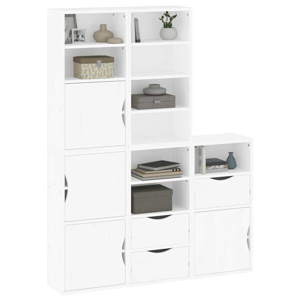vidaXL Side Cabinets 5 pcs "ODDA" White 40x24x79 cm Solid Wood Pine
