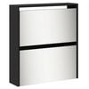 vidaXL Shoe Cabinet with Mirror 5-Layer Black 63x17x169.5 cm