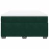vidaXL Box Spring Bed with Mattress Dark Green 140x200 cm Velvet