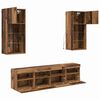vidaXL TV Wall Units with LED Old Wood Engineered Wood