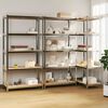 vidaXL 5-Layer Shelves 3 pcs Silver Steel&Engineered Wood