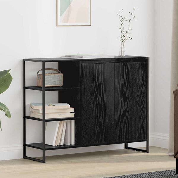 vidaXL Side Cabinet Black Oak 96.5 x 30 x 75 cm Engineered Wood
