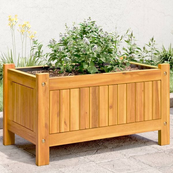 vidaXL Garden Planter with Liner 54x31x30 cm Solid Wood Acacia