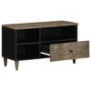 vidaXL TV Cabinet Black 80x33x46 cm Solid Wood Mango