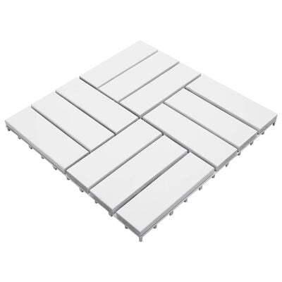 vidaXL Decking Tiles 30 pcs White 30x30 cm Solid Wood Acacia