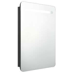 vidaXL LED Bathroom Mirror Cabinet Shining Black 60x11x80 cm