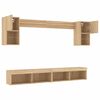 vidaXL 6 Piece TV Wall Units with LED Sonoma Oak Engineered Wood