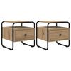 vidaXL Bedside Cabinet 2 pcs Artisan Oak 40 x 39.5 x 40 cm